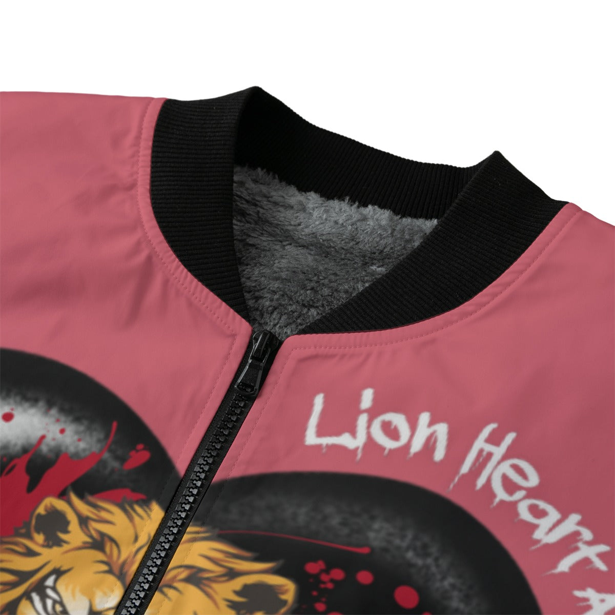 Lion Heart Apparel Bomber Jacket - Maroon & Pink