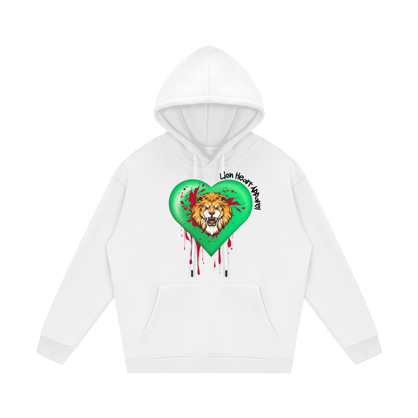 Green Heart Lion Heart Hoodie