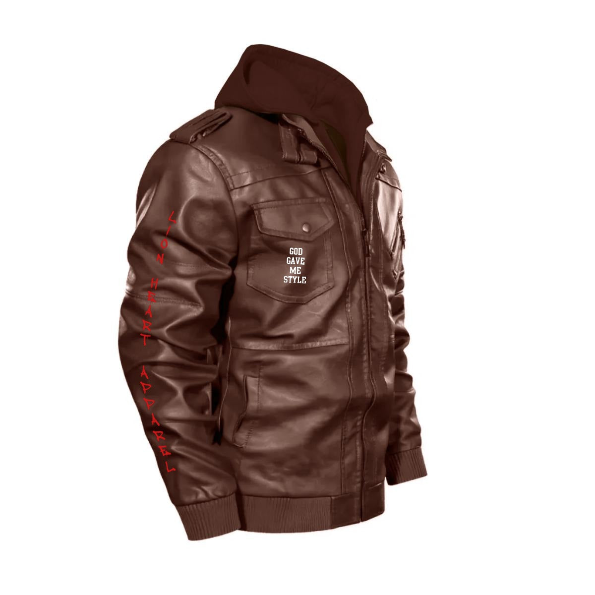Lion Heart Hooded Moto Jacket
