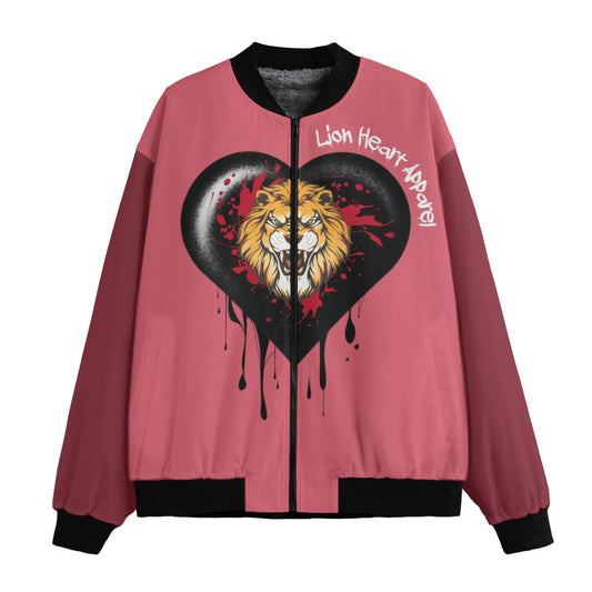 Lion Heart Apparel Bomber Jacket - Maroon & Pink
