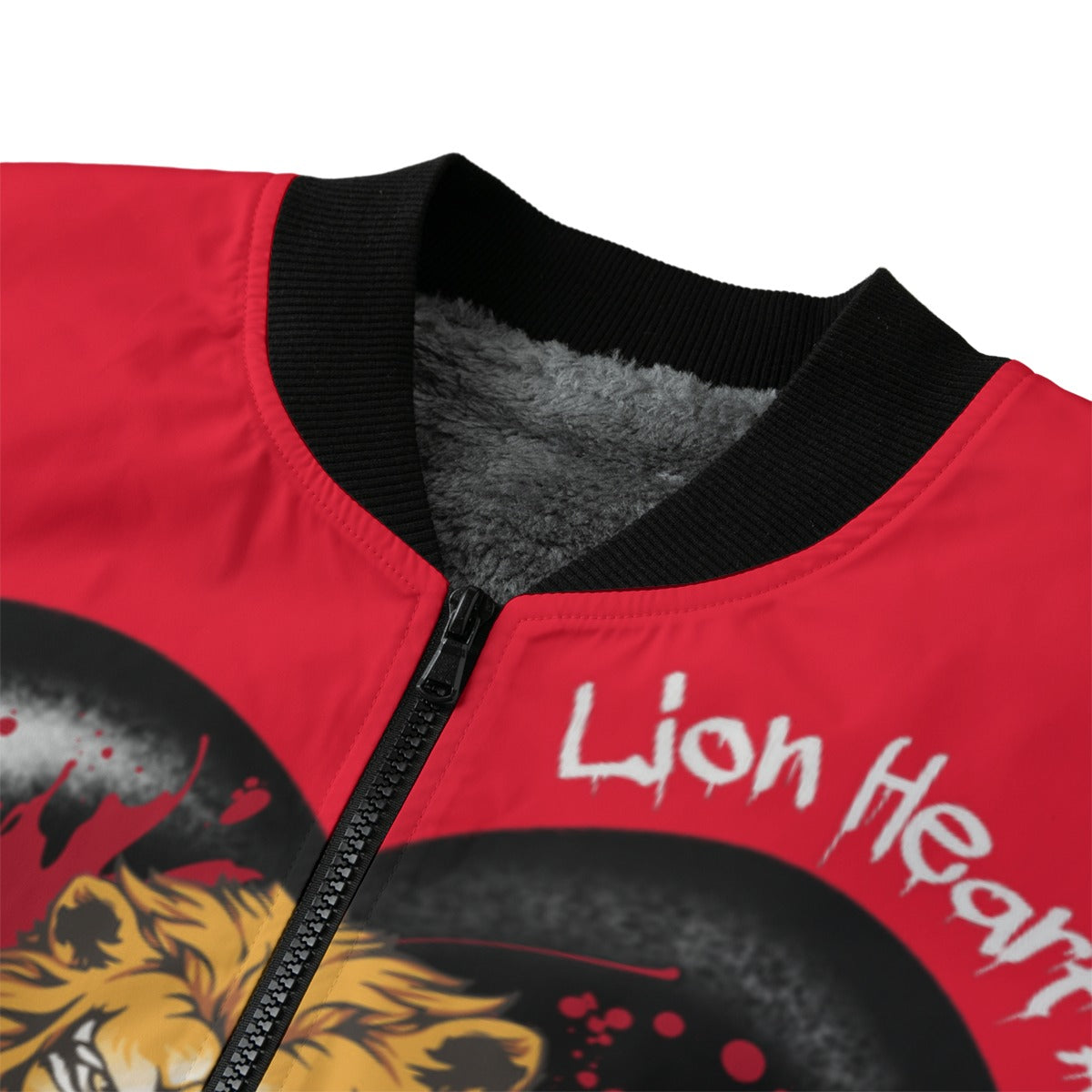 Lion Heart Apparel Bomber Jacket - Black & Red