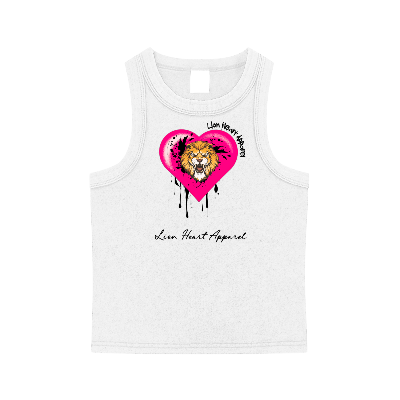 Lion Heart Apparel Women’s Tank Top - White w/ Hot Pink  *EXCLUSIVE*