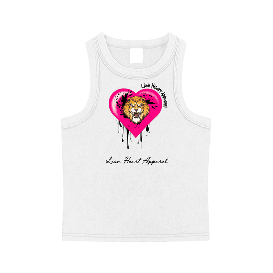 Lion Heart Apparel Women’s Tank Top - White w/ Hot Pink  *EXCLUSIVE*