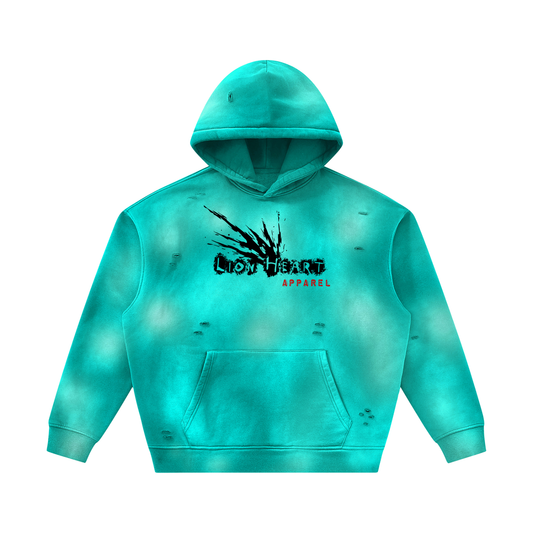 Lion Heart Distressed Wash Hoodie