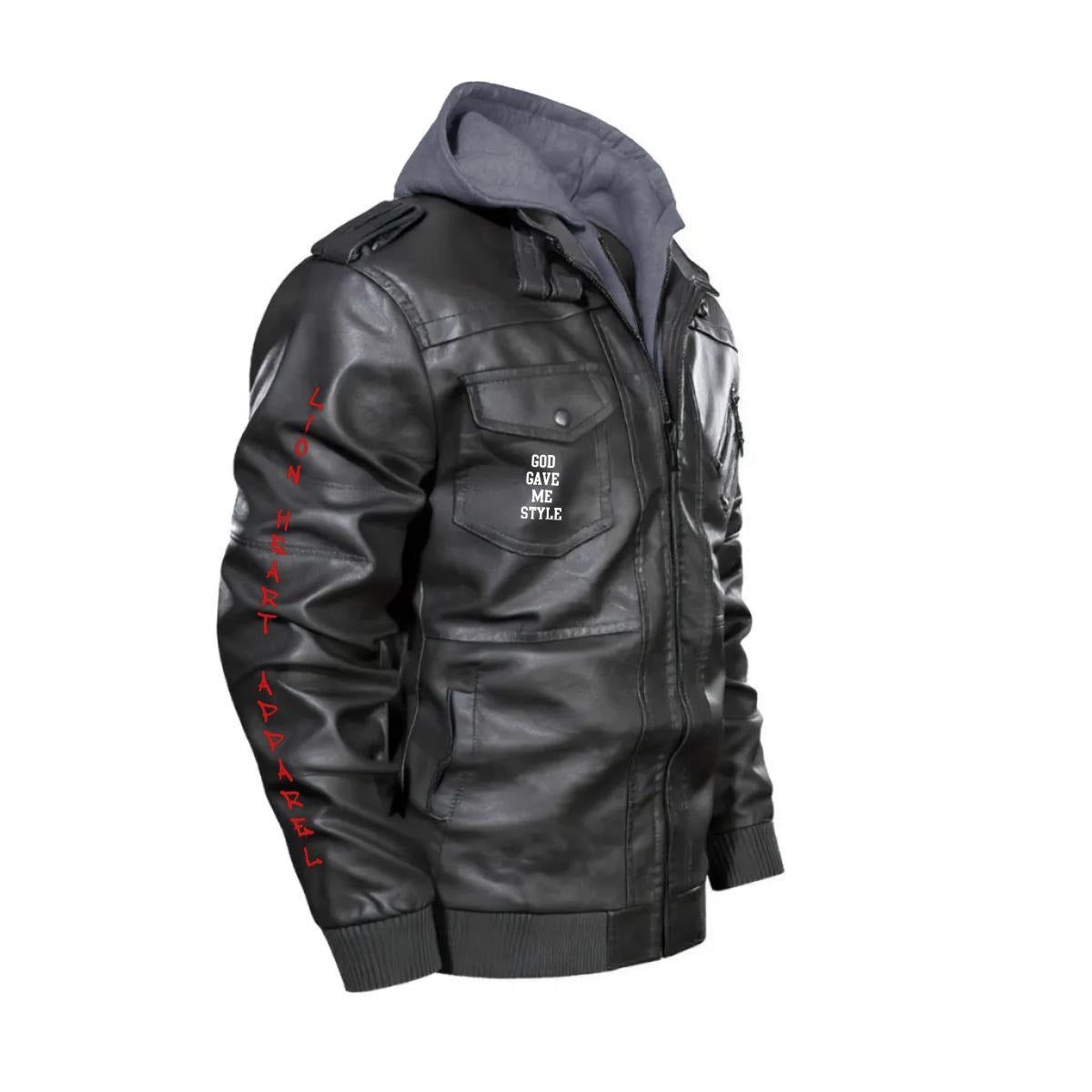 Lion Heart Hooded Moto Jacket
